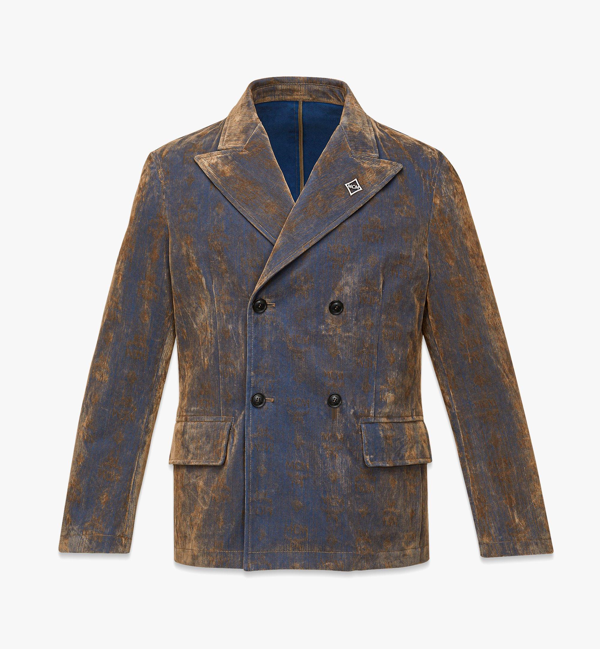 Monogram Jacquard Blazer in Velvet Denim 1